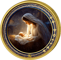 1 Unze Silber Krippe zu Betlehem Weihnachten 2025 (Auflage: 100 | teilvergoldet)