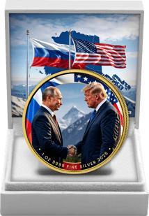 1 Unze Silber Gipfeltreffen in Alaska Trump und Putin 2025 (Auflage: 100 | teilvergoldet)