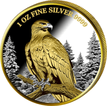1 Unze Silber Heimische Tiere Steinadler 2025 (Auflage: 250 | teilvergoldet | Polierte Platte)