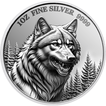 1 Unze Silber Heimische Tiere Wolf 2025 (Auflage: 1.000 | Polierte Platte)
