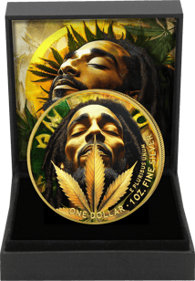 1 Unze Silber Bob Marley Cannabis 2024 (Auflage: 100 | teilvergoldet)