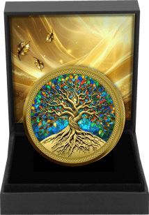 1 Unze Silber Lebensbaum 2025 (Auflage: 100 | teilvergoldet | Polierte Platte)