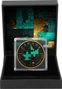 1 Unze Silber Kanada Puzzle Glow in the Dark 2024 (Auflage: 100 | teilvergoldet)