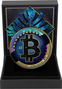 1 Unze Silber Bitcoin 2025 (Auflage: 100 |  Iced Out | teilvergoldet)