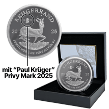 1 Unze Silber Krügerrand 200 Jahre Paul Kruger Privy Mark 2025 (Auflage: 3.500 | Polierte Platte)