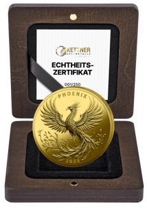 1 Unze Silber Majestätischer Phönix 2025 (Auflage: 250 | vergoldet)