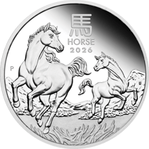1 Unze Silber Lunar III Pferd 2026 (Auflage: 5.000 | Polierte Platte)