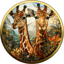 1 Unze Silber Magical Wildlife Giraffe (Auflage: 50 | coloriert | teilvergoldet)