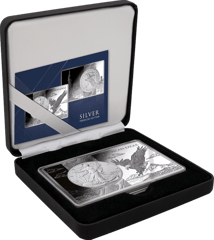 1 Unze Silber American Eagle 2025 (Eingefasst in Kupferrahmen)