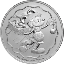 1 Unze Silber Disney Mickey Maus Christmas 2025 (Auflage. 10.000)