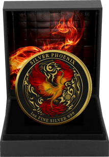 1 Unze Silber Red Phoenix 2025 Black Edition (Auflage: 100 | teilvergoldet)