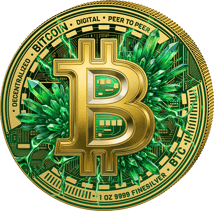 1 Unze Silber Bitcoin 2025 (Auflage: 100 | mit Aufsteller | teilvergoldet)