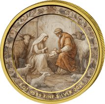 1 Unze Silber Geburt Jesu Weihnachten 2025 (Auflage: 100 | teilvergoldet)