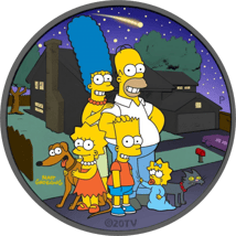 1 Unze Silber Simpsons Familie 2021 Nacht Edition (Auflage:150 | coloriert | Ruthenium)