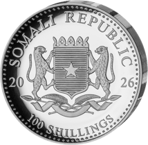 1 Unze Silber Somalia Elefant 2026 (Auflage: 1.000 | High Relief | Polierte Platte)