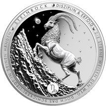 1 Unze Silber Sternzeichen Steinbock 2026 (Auflage: 5.000 | Diamant | Polierte Platte)