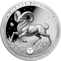 1 Unze Silber Sternzeichen Widder 2026 (Auflage: 5.000 | Diamant | Polierte Platte)