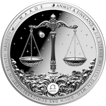 1 Unze Silber Sternzeichen Waage 2026 (Auflage: 5.000 | Diamant | Polierte Platte)