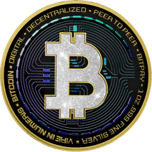1 Unze Silber Krypto Bitcoin Iced Out (Auflage: 100 | teilvergoldet)