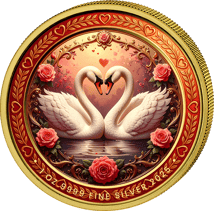 1 Unze Silber Valentinstag 2025 (Auflage: 100 | teilvergoldet)
