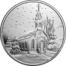 1 Unze Silber Kirche an Weihnachten