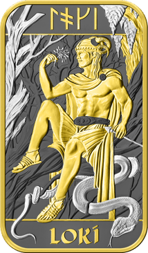 1 Unze Silberbarren Nordische Götter Loki (Auflage: 1.000 | teilvergoldet)