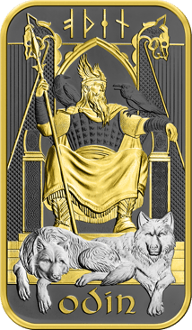 1 Unze Silberbarren Nordische Götter Odin (Auflage: 1.000 | teilvergoldet)