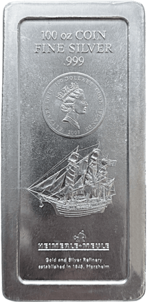 100 Unze Silber Münzbarren Cook Islands