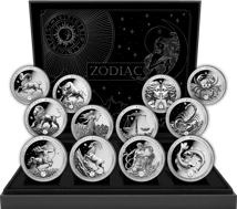 Sternzeichen Silber Set 2026 (Auflage: 100 | Diamant | Polierte Platte)