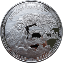 1kg Silber African Safari Affe 2020 (Auflage: 100 | Polierte Platte | Zertifikat Nr. 001)