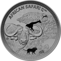 1kg Silber African Safari Büffel 2020 (Auflage: 100 | Antik Finish | Zertifikat Nr. 001)