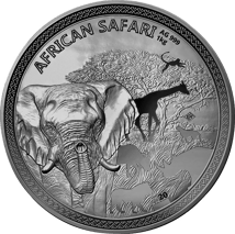 1kg Silber African Safari Elefant 2020 (Auflage: 100 | Antik Finish | Zertifikat Nr. 001)