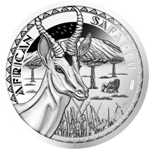 1kg Silber African Safari II Antilope 2024 (Auflage: 100 | Polierte Platte | Zertifikat Nr. 100)