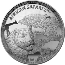 1kg Silber African Safari Leopard 2019 (Auflage: 100 | Antik Finish | Zertifikat Nr. 001)