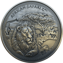 1kg Silber African Safari Löwe 2018 (Auflage: 100 | Antik Finish | Zertifikat Nr. 001)