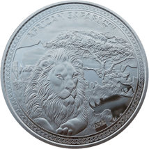 1kg Silber African Safari Löwe 2018 PP (Auflage: 100 | Polierte Platte | Zertifikat Nr. 001)