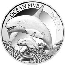 1kg Silber Ocean Five Orca 2024 (Auflage: 100 | Polierte Platte | Zertifikat Nr. 100)