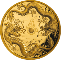 2 Unze Gold Double Dragon 2019 PP (High Relief | Auflage: 500)