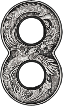 2 Unze Silber Drache und Phönix 2020 AF (Auflage: 3.888 Stücke | Antik finish)