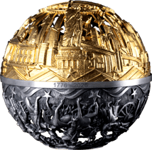 2 Unze Silber Revolution und Freiheit 250 Jahre Unabhängigkeit 2026 (Auflage: 1.776 | teilvergoldet | Antik Finish)