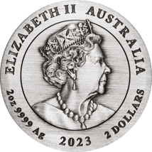 2 Unze Silber Lunar III Hase 2023 AF (Auflage: 1.888 | Antik Finish)