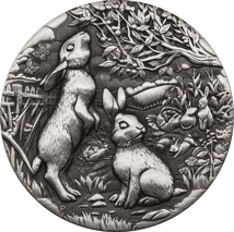 2 Unze Silber Lunar III Hase 2023 AF (Auflage: 1.888 | Antik Finish)
