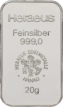 20g Silberbarren Heraeus