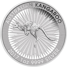 25 x 1 Unze Silber Känguru Nugget 2017 (25er Münztube)