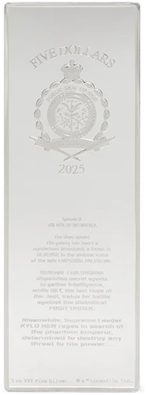 3 Unze Silber Star Wars Aufstieg Skywalker Poster 2025 (Auflage: 800 | Polierte Platte)