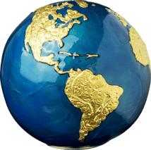 3 Unze Silber Blue Marble 2021 (Auflage: 999 | coloriert | teilvergoldet)