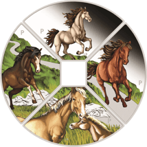 4 x 1 Unze Silber Jahr des Pferdes 2026 (Auflage: 1.500 | Polierte Platte)