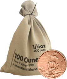 400x 1/4 Unze Kupfer Ascension Island 2025