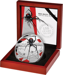 5 Unze Silber Red-Back Spider PP 2020 (Polierte Platte | coloriert | Auflage: 500)