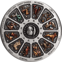 5 Unze Silber Tierkreiszeichenkalender 2021 AF (Auflage: 388 | Antik Finish)